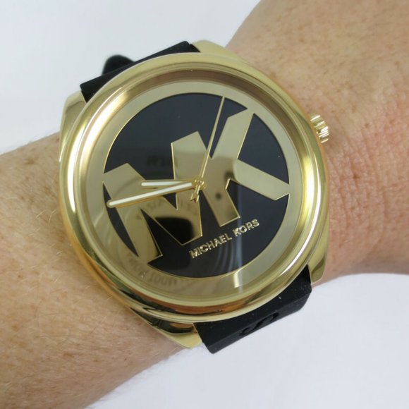 NEW Michael Kors Janelle Jan Black & Gold Watch MK7313 NIB + Box main image 6